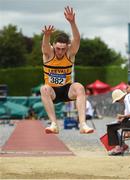14 July 2018; Daniel Hurley from Leevale A.C. Co Cork who won the boys under-17 long jump during the Irish Life Health National T&F Juvenile Day one at Tullamore Harriers Stadium, in Tullamore, Co. Offaly. Photo by Matt Browne/Sportsfile