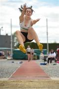 14 July 2018; Lia O'Brien from Midleton A.C. Co Cork who won the girls under-17 long jump during the Irish Life Health National T&F Juvenile Day one at Tullamore Harriers Stadium, in Tullamore, Co. Offaly. Photo by Matt Browne/Sportsfile