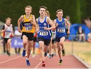 14 July 2018; Harvey Lowe from Skerries A.C. Co Dublin who won the boys under-13 600m from second place Shane Buckley from Dundrum A.C. Co Dublin during the Irish Life Health National T&F Juvenile Day one at Tullamore Harriers Stadium, in Tullamore, Co. Offaly. Photo by Matt Browne/Sportsfile