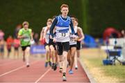14 July 2018; Aaron Shorten from St. St Laurence O'Toole A.C. Co Carlow who won the boys under-16 800m during the Irish Life Health National T&F Juvenile Day one at Tullamore Harriers Stadium, in Tullamore, Co. Offaly. Photo by Matt Browne/Sportsfile