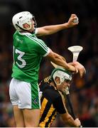 15 July 2018; Seamus Flanagan of Limerick in action against Paddy Deegan of Kilkenny during the GAA Hurling All-Ireland Senior Championship Quarter-Final match between Kilkenny and Limerick at Semple Stadium, Thurles, Co Tipperary. Photo by Ray McManus/Sportsfile