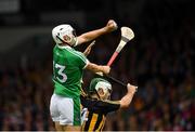 15 July 2018; Aaron Gillane of Limerick in action against Paddy Deegan of Kilkenny during the GAA Hurling All-Ireland Senior Championship Quarter-Final match between Kilkenny and Limerick at Semple Stadium, Thurles, Co Tipperary. Photo by Ray McManus/Sportsfile