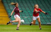 15 July 2018; Molly Hynes of Galway in action against Katie Horgan of Cork during the All-Ireland Ladies Football Minor A final between Galway and Cork at the Gaelic Grounds, Limerick. Photo by Diarmuid Greene/Sportsfile