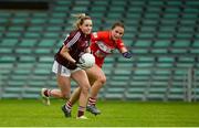 15 July 2018; Andrea Trill of Galway in action against Clare O'Shea of Cork during the All-Ireland Ladies Football Minor A final between Galway and Cork at the Gaelic Grounds, Limerick. Photo by Diarmuid Greene/Sportsfile