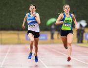 15 July 2018; Simone Lalor, 1205, from St. Laurence O'Toole AC, Co Carlow on her way to winning the girls under-18 400m from second place Molly Brown from Metro St. Brigid's A.C, Co Dublin during the Irish Life Health National T&F Juvenile Day 2 at Tullamore Harriers Stadium in Tullamore, Co Offaly. Photo by Matt Browne/Sportsfile
