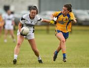 15 July 2018; Lara Curran of Kildare in action against Sarah McVeigh of Roscommon during the All-Ireland Ladies Football Minor B final match between Kildare and Roscommon at Moate, Westmeath. Photo by Oliver McVeigh/Sportsfile