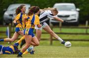 15 July 2018; Neasa Dooley of Kildare shoots to score her side's first goal during the All-Ireland Ladies Football Minor B final match between Kildare and Roscommon at Moate, Westmeath. Photo by Oliver McVeigh/Sportsfile