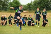 12 July 2018; Adam Dowling celebrates scoring a penalty during the Sports Direct Summer Soccer Schools - Dunboyne AFC at Dunboyne in Co Meath. Photo by Piaras Ó Mídheach/Sportsfile