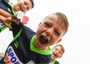 12 July 2018; Callum Gray celebrates during the Sports Direct Summer Soccer Schools - Dunboyne AFC at Dunboyne in Co Meath. Photo by Piaras Ó Mídheach/Sportsfile