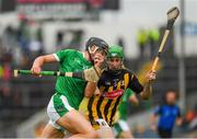 15 July 2018; Gearoid Hegarty of Limerick in action against Joey Holden of Kilkenny during the GAA Hurling All-Ireland Senior Championship Quarter-Final match between Kilkenny and Limerick at Semple Stadium, Thurles, Co Tipperary Photo by Ray McManus/Sportsfile