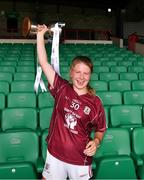 15 July 2018; Galway captain Lynsey Noone lifts the cup after her side's victory in the All-Ireland Ladies Football Minor A final between Galway and Cork at the Gaelic Grounds, Limerick. Photo by Diarmuid Greene/Sportsfile