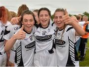 15 July 2018; Claire Nugent, Joanne Deay and Ali Cullen of Kildare celebrate after the All-Ireland Ladies Football Minor B final match between Kildare and Roscommon at Moate, Westmeath. Photo by Oliver McVeigh/Sportsfile