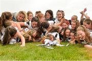 15 July 2018; Kildare players celebrate with the cup after the All-Ireland Ladies Football Minor B final match between Kildare and Roscommon at Moate, Westmeath. Photo by Oliver McVeigh/Sportsfile