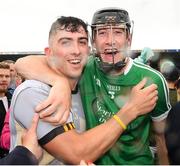 15 July 2018; Aaron Gillane, left, and Diarmaid Byrnes of Limerick celebrate after the GAA Hurling All-Ireland Senior Championship Quarter-Final match between Kilkenny and Limerick at Semple Stadium, Thurles, Co Tipperary. Photo by Ray McManus/Sportsfile