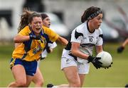 15 July 2018; Claire Nugent of Kildare in action against Jennifer Brennan of Roscommon during the All-Ireland Ladies Football Minor B final match between Kildare and Roscommon at Moate, Westmeath. Photo by Oliver McVeigh/Sportsfile
