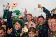 15 July 2018; Cian Lynch of Limerick with supporters after the GAA Hurling All-Ireland Senior Championship Quarter-Final match between Kilkenny and Limerick at Semple Stadium, Thurles, Co Tipperary. Photo by Ray McManus/Sportsfile