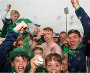 15 July 2018; Cian Lynch of Limerick with supporters after the GAA Hurling All-Ireland Senior Championship Quarter-Final match between Kilkenny and Limerick at Semple Stadium, Thurles, Co Tipperary. Photo by Ray McManus/Sportsfile
