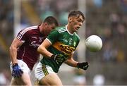 15 July 2018; David Clifford of Kerry in action against Gareth Bradshaw of Galway during the GAA Football All-Ireland Senior Championship Quarter-Final Group 1 Phase 1 match between Kerry and Galway at Croke Park, Dublin. Photo by David Fitzgerald/Sportsfile