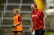 15 July 2018; Cork manager John Cleary and coach Valerie Mulcahy, left, during the All-Ireland Ladies Football Minor A final between Galway and Cork at the Gaelic Grounds, Limerick. Photo by Diarmuid Greene/Sportsfile