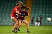 15 July 2018; Aoife Molloy of Galway in action against Rachel Murphy of Cork during the All-Ireland Ladies Football Minor A final between Galway and Cork at the Gaelic Grounds, Limerick. Photo by Diarmuid Greene/Sportsfile