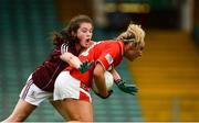 15 July 2018; Emma Cleary of Cork in action against Laura Ahearne of Galway during the All-Ireland Ladies Football Minor A final between Galway and Cork at the Gaelic Grounds, Limerick. Photo by Diarmuid Greene/Sportsfile