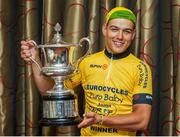 15 July 2018; Race winner Rickardo Broxham of South Africa at the awards presentation of the Eurocycles Eurobaby Junior Tour of Ireland 2018. Ennis, County Clare. Photo by Stephen McMahon/Sportsfile