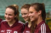 15 July 2018; Galway players Andrea Trill, left, Aoife Thompson, centre, and Kate Geraghty, right, after the All-Ireland Ladies Football Minor A final between Galway and Cork at the Gaelic Grounds, Limerick. Photo by Diarmuid Greene/Sportsfile