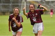 15 July 2018; Galway players Kaitlin Kearney and Aoife Coen celebrate after the All-Ireland Ladies Football Minor A final between Galway and Cork at the Gaelic Grounds, Limerick. Photo by Diarmuid Greene/Sportsfile