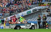 15 July 2018; Paul Conroy of Galway is helped off the field on a stretcher after picking up an injury during the GAA Football All-Ireland Senior Championship Quarter-Final Group 1 Phase 1 match between Kerry and Galway at Croke Park, Dublin. Photo by Piaras Ó Mídheach/Sportsfile