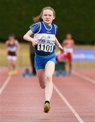 15 July 2018; Riona Doherty from Finn Valley A.C. Co Donegal who won the girls under-12 60m during the Irish Life Health National T&F Juvenile Day 2 at Tullamore Harriers Stadium in Tullamore, Co Offaly. Photo by Matt Browne/Sportsfile