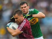 15 July 2018; Cathal Sweeney of Galway in action against Kevin McCarthy of Kerry during the GAA Football All-Ireland Senior Championship Quarter-Final Group 1 Phase 1 match between Kerry and Galway at Croke Park, Dublin. Photo by Piaras Ó Mídheach/Sportsfile