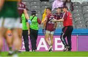 15 July 2018; Eoghan Kerin of Galway leaves the field after being sent off by referee Barry Cassidy during the GAA Football All-Ireland Senior Championship Quarter-Final Group 1 Phase 1 match between Kerry and Galway at Croke Park, Dublin. Photo by Piaras Ó Mídheach/Sportsfile