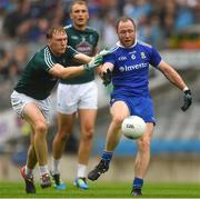 15 July 2018; Vinny Corey of Monaghan in action against Paul Cribbin of Kildare as Tommy Moolick looks on during the GAA Football All-Ireland Senior Championship Quarter-Final Group 1 Phase 1 match between Kildare and Monaghan at Croke Park, Dublin. Photo by Piaras Ó Mídheach/Sportsfile