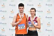 15 July 2018; Brian Naughton from Nenagh Olympic A.C. who won the boys under-18 hammer with his first cousin Shauna Leydon from Mullingar Harriers A.C. Co Westmeath who came second in the girls under-17 Triple Jump during the Irish Life Health National T&F Juvenile Day 2 at Tullamore Harriers Stadium in Tullamore, Co Offaly. Photo by Matt Browne/Sportsfile