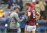 15 July 2018; Galway coach Paddy Tally with Paul Conroy before the GAA Football All-Ireland Senior Championship Quarter-Final Group 1 Phase 1 match between Kerry and Galway at Croke Park, Dublin. Photo by Piaras Ó Mídheach/Sportsfile