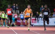16 July 2018; Marcus Lawler of Ireland leads the field in the Cork Airport 200m Men's 200m race during the Cork City Sports event in Cork. Photo by Brendan Moran/Sportsfile