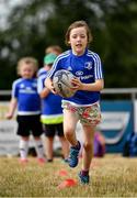 17 July 2018; Elisha Young, age 7, from Kiltegan, Co. Wicklow, in action during the Bank of Ireland Leinster Rugby Summer Camp at Tullow RFC, in Roscat, Tullow, Co. Carlow. Photo by Seb Daly/Sportsfile