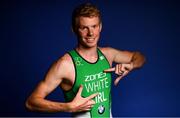 17 July 2018; Irish triathlete Russell White prior to departure for the Glasgow/Berlin 2018 European Championships, from the 2nd of August to the 12th of August 2018, pictured at the Sport Ireland National Sports Campus in Abbotstown, Dublin. Photo by David Fitzgerald/Sportsfile