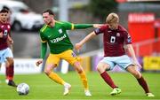 17 July 2018; Alan Browne of Preston North End in action against David Hurley of Cobh Ramblers during the friendly match between Cobh Ramblers and Preston North End at Turners Cross in Cork. Photo by Brendan Moran/Sportsfile