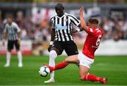 17 July 2018; Mohamed Diame of Newcastle United is tackled by Conor Clifford of St Patrick's Athletic during the friendly match between St Patrick’s Athletic and Newcastle United at Richmond Park in Inchicore, Dublin. Photo by Sam Barnes/Sportsfile