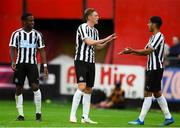 17 July 2018; Sean Longstaff of Newcastle United, centre, celebrates with Ayoze Perez after scoring his sides first goal during the friendly match between St Patrick’s Athletic and Newcastle United at Richmond Park in Inchicore, Dublin. Photo by Sam Barnes/Sportsfile