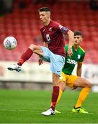 17 July 2018; Chris Hull of Cobh Ramblers in action against Jordan Storey of Preston North End during the friendly match between Cobh Ramblers and Preston North End at Turners Cross in Cork. Photo by Brendan Moran/Sportsfile