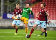17 July 2018; Alan Browne of Preston North End in action against Ben O'Riordan of Cobh Ramblers during the friendly match between Cobh Ramblers and Preston North End at Turners Cross in Cork. Photo by Brendan Moran/Sportsfile
