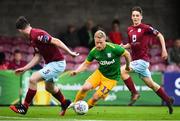 17 July 2018; Daryl Horgan of Preston North End in action against James McSweeney, left, and Stephen O'Connor of Cobh Ramblers during the friendly match between Cobh Ramblers and Preston North End at Turners Cross in Cork. Photo by Brendan Moran/Sportsfile