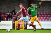 17 July 2018; Stephen O'Connor of Cobh Ramblers in action against Graham Burke of Preston North End during the friendly match between Cobh Ramblers and Preston North End at Turners Cross in Cork. Photo by Brendan Moran/Sportsfile