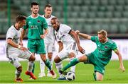 17 July 2018: Conor McCormack of Cork City in action against Jose Kante of Legia Warsaw during the UEFA Champions League 1st Qualifying Round Second Leg match between Legia Warsaw and Cork City at the Polish Army Stadium in Warsaw, Poland. Photo by Lukasz Grochala/Sportsfile