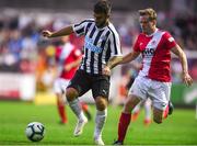 17 July 2018; Adam Armstrong of Newcastle United in action against Simon Madden of St Patrick's Athletic during the friendly match between St Patrick’s Athletic and Newcastle United at Richmond Park in Inchicore, Dublin. Photo by Sam Barnes/Sportsfile