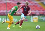 17 July 2018; Sean Maguire of Preston North End in action against David Hurley of Cobh Ramblers during the friendly match between Cobh Ramblers and Preston North End at Turners Cross in Cork. Photo by Brendan Moran/Sportsfile