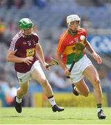 1 July 2018; James Doyle of Carlow in action against John Gilligan of Westmeath during the Joe McDonagh Cup Final match between Westmeath and Carlow at Croke Park in Dublin. Photo by Ramsey Cardy/Sportsfile
