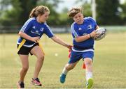 18 July 2018; Hayden Coyle in action against Ciara Peavoy during the Bank of Ireland Leinster Rugby Summer Camp at Portlaoise RFC in Togher, Portlaoise, Co. Laois. Photo by Matt Browne/Sportsfile